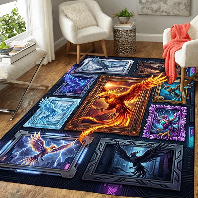 Phoenix Variations Art Pattern Rug Floor Mat for Living Room or Bedroom Soft and Comfortable Carpet a Gift for Birthday and Holiday.