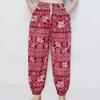 Elephant Jump Pants Pocket Adjustable Elastic High Waistband Strap Unisex Man Women Print Thailand Casual Streetwear Beach Bohemian Retro Vintage
