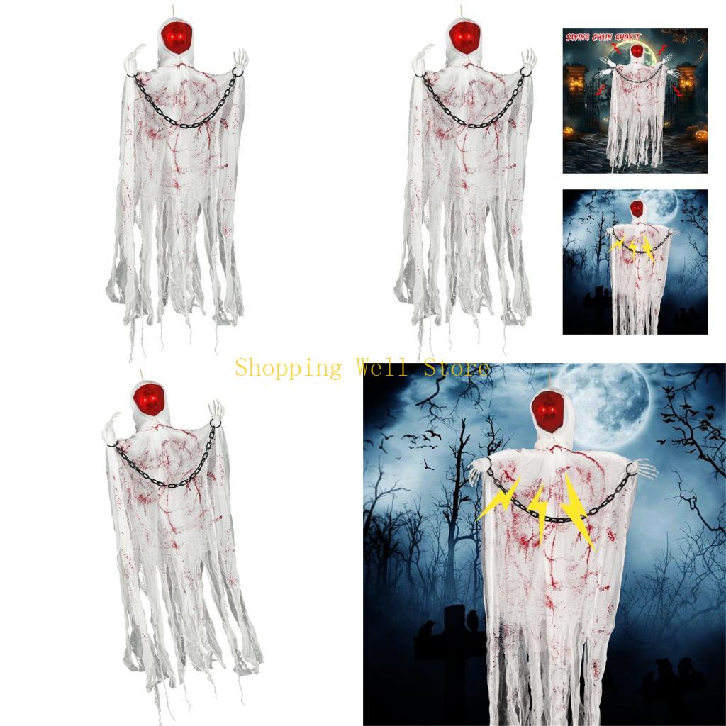 KX4B Voice Activated Skeleton Hanging Ornament with Glowing Eye for Inside Outdoor China Mainland