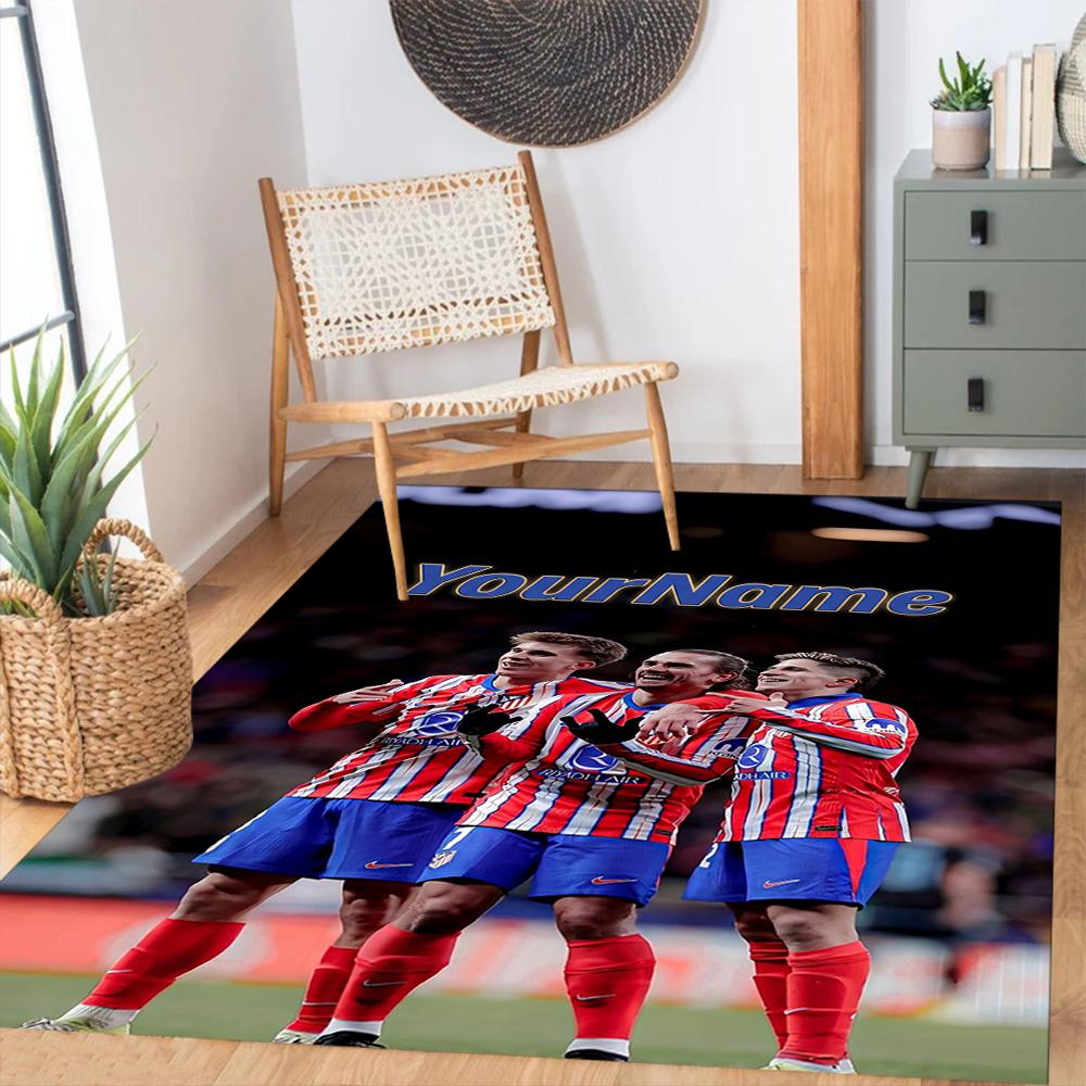 Atletico Madrid Personalized Name Carpet Perfect for Living Rooms Kitchen Outdoor Hallway Anti-slip Rug Office home decor Perfect Gift for Women/Men