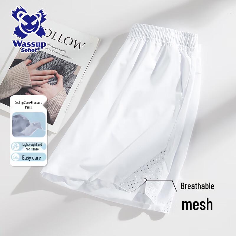 Wassup Sohot Men s Quick-Dry Ice Silk Sports Shorts 5XL