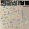 Fashion Delicate Butterfly Wing Streamer Laser Stickers Advanced Embossed Nail Art Stickers Colorful Butterfly Fairy Stickers