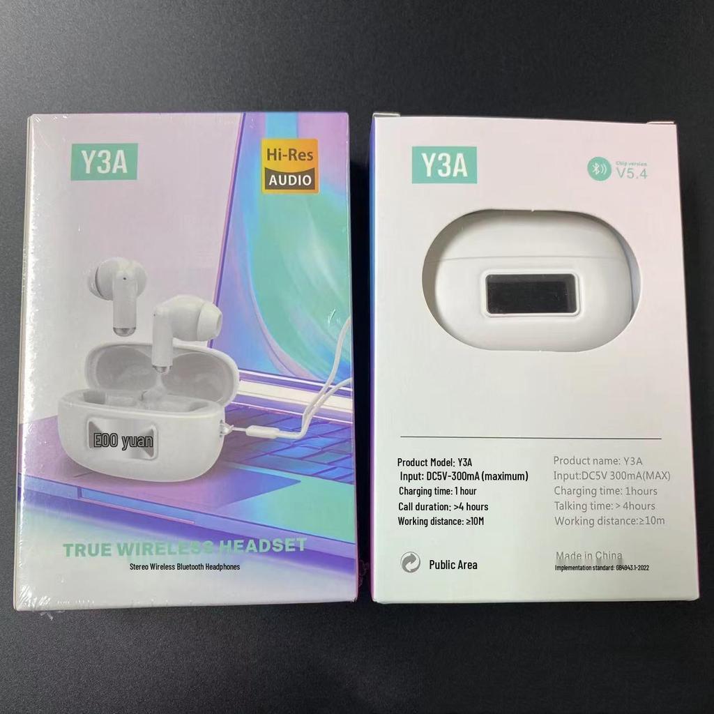 Y3a Bluetooth Earbuds: Long Battery, High-Quality Sound, In-Ear Wireless with Digital Display