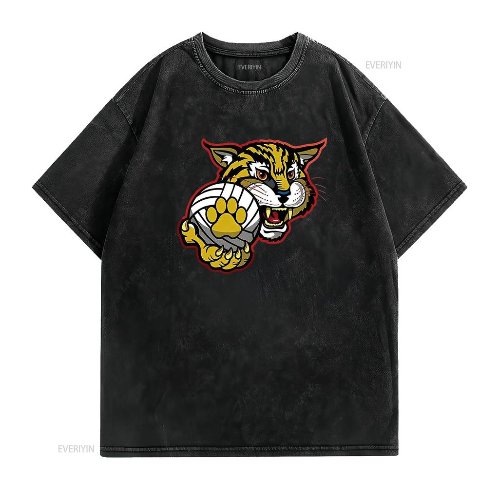 Mens WILDCATS Cool T Shirt Black vintage Washed Stretched Casual graphic Breathable Versatile Comfortable Stylish
