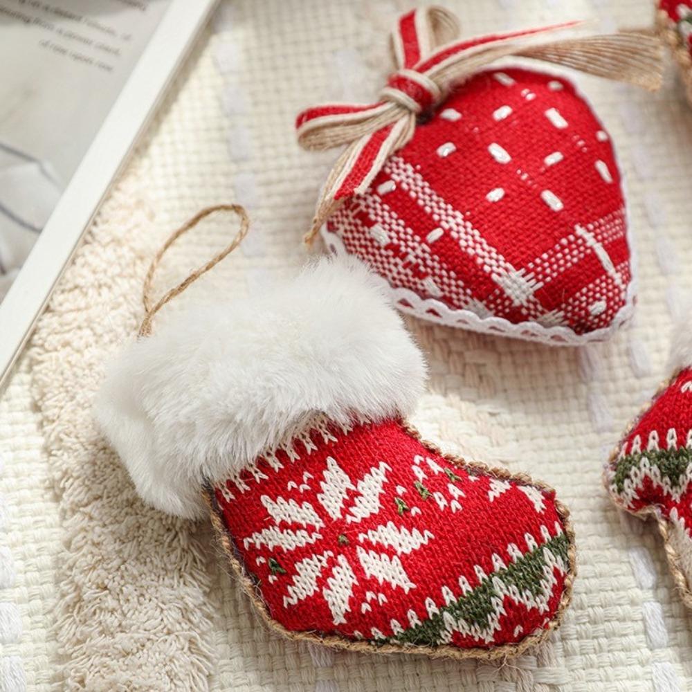 Hangging Christmas Tree Ornament Boots and Hat Designs Christmas Caps Pendant  Photographic Props
