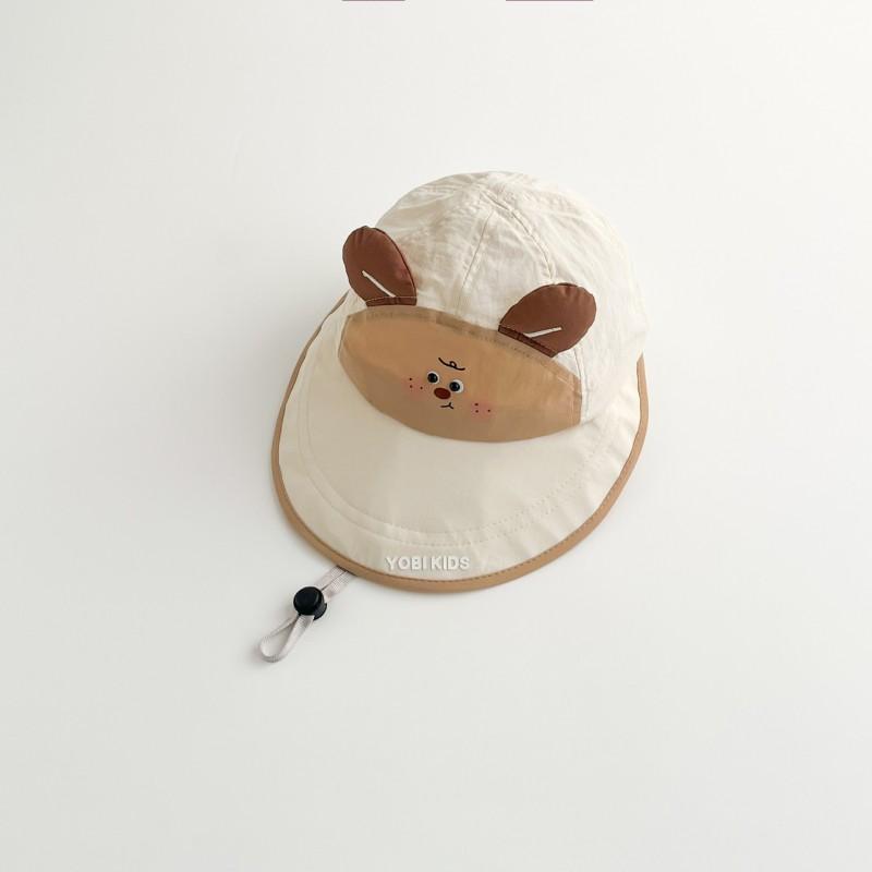 Kids Cartoon Sun Hat With Wide Brim UV Protection Bucket Cap Boys Girls Outdoor Wear