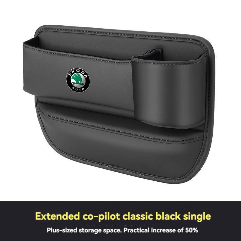 Multifunction Leather Car Seat Organizer Box Gap Filler With Cup Holder For Skoda Superb Kodiaq Octavia 2 3 Rapid Fabia Karoq A7