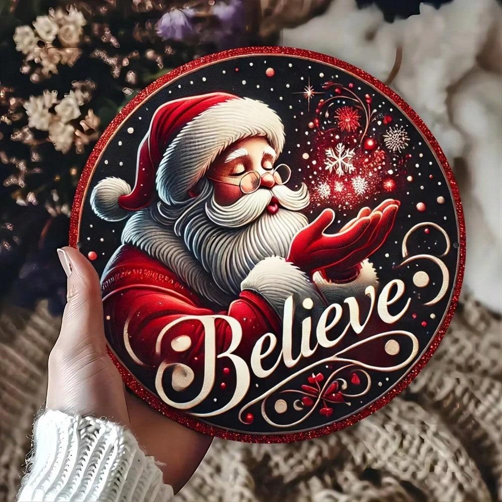 Vintage Metal Tin Sign for Holiday Party Home Decor