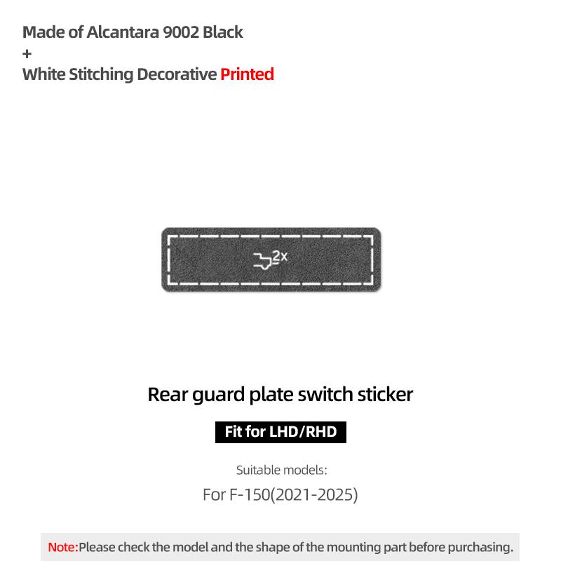Made of Alcantara Betterhumz For Ford F-150 SVT Raptor -2025 Car Rear Guard Plate Switch Trim Stickers Interior Accessories