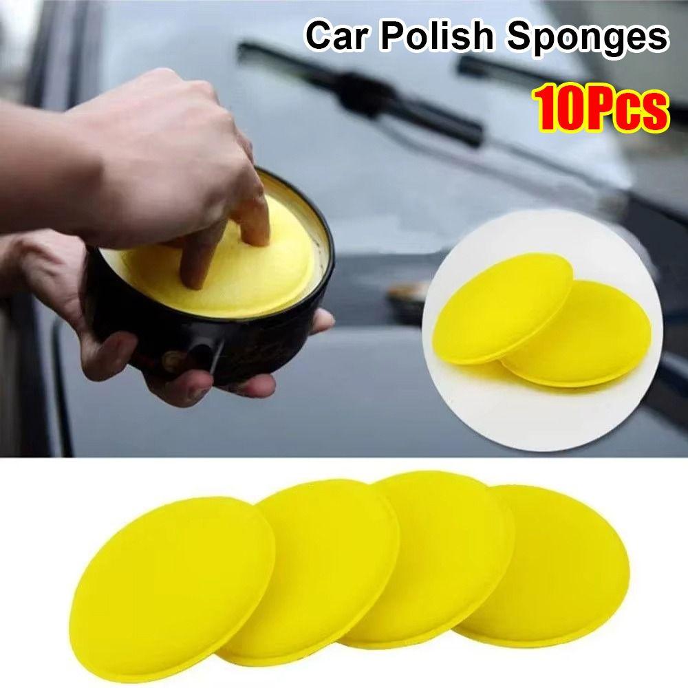 10Pcs Round Foam Applicator Pads 10cm Auto Cleaning Accessories New Polish Sponges  Clean Washer