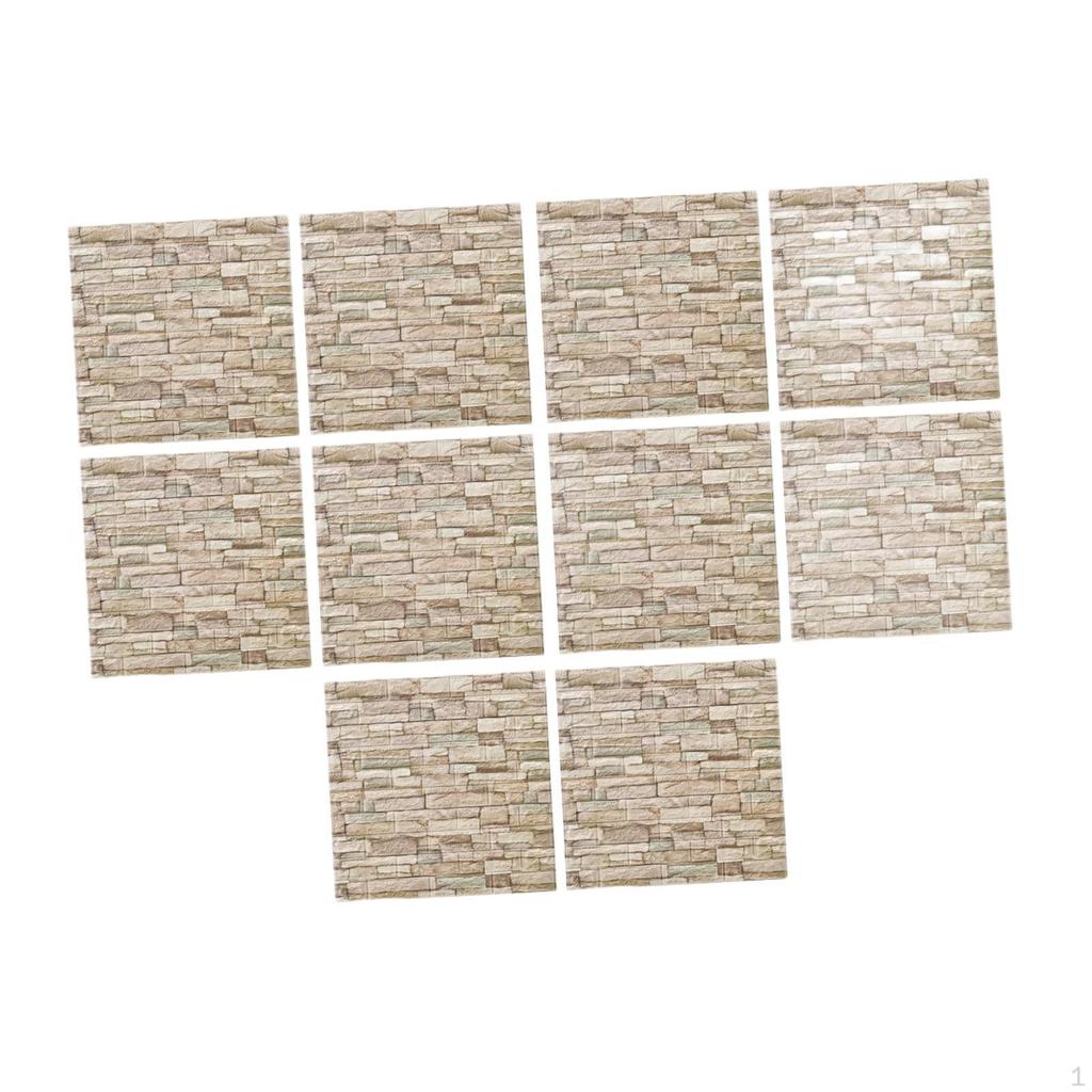 10 Stück 3D Wandpaneele Fliesen Dekor Wasserdichte Kunst für Schlafzimmer, Badezimmer, Küche