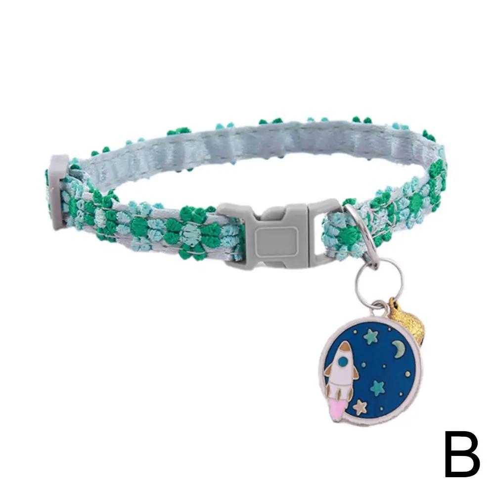 Fashion Rainbow Flower Cat Collar With Bell Kitten With Adjustable Cat 1Piece Collar Adjustable Necklace Pendant Puppy R0C6