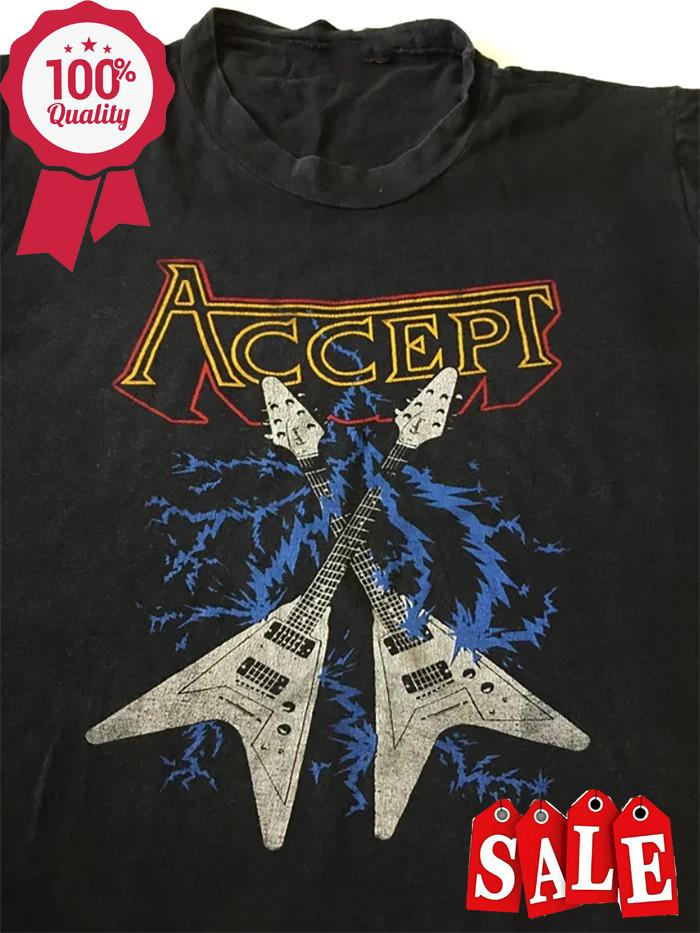 Accept Band Черная Футболка Хлопок Унисекс Подарок Для Мужчин Женщин BG3092 Унисекс Футболка S