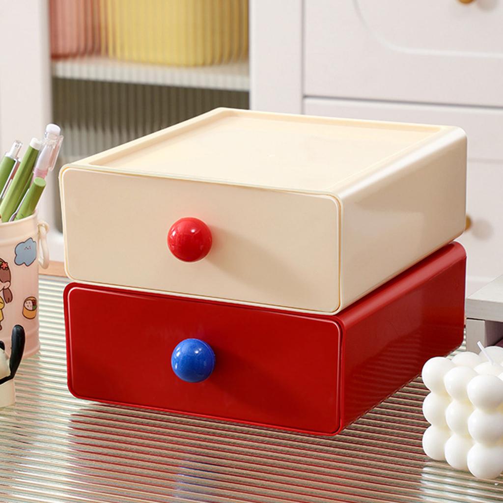 Dopamine Desktop Organizer Box Stackable Plastic Case for Efficient Office and Home Use Storage Container for Makeup