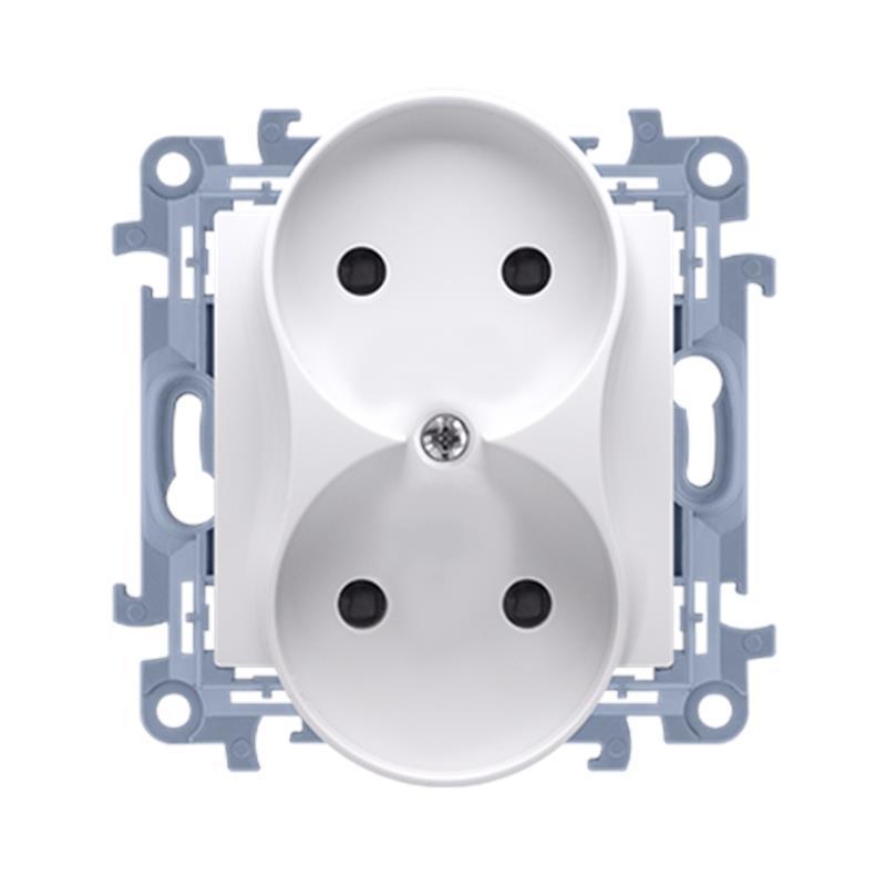 Simon 10 White - Double Socket CG2M.01/11