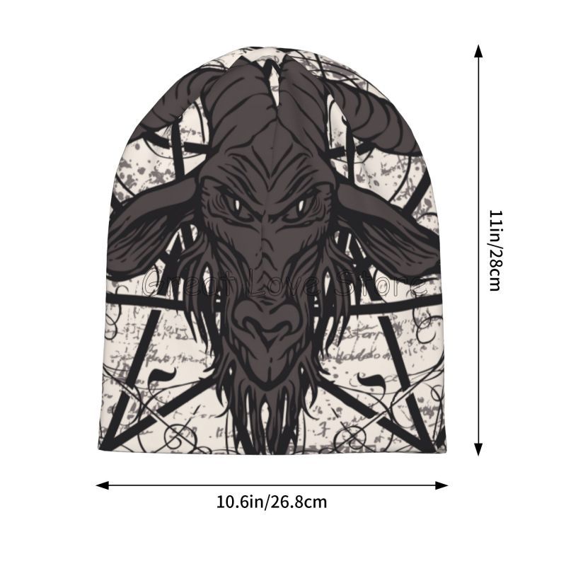 Pentagram Goat Skull Beanie Hat Autumn Winter Warm Bonnet Cap Unisex Knit Hats Headwear Skullies Beanies