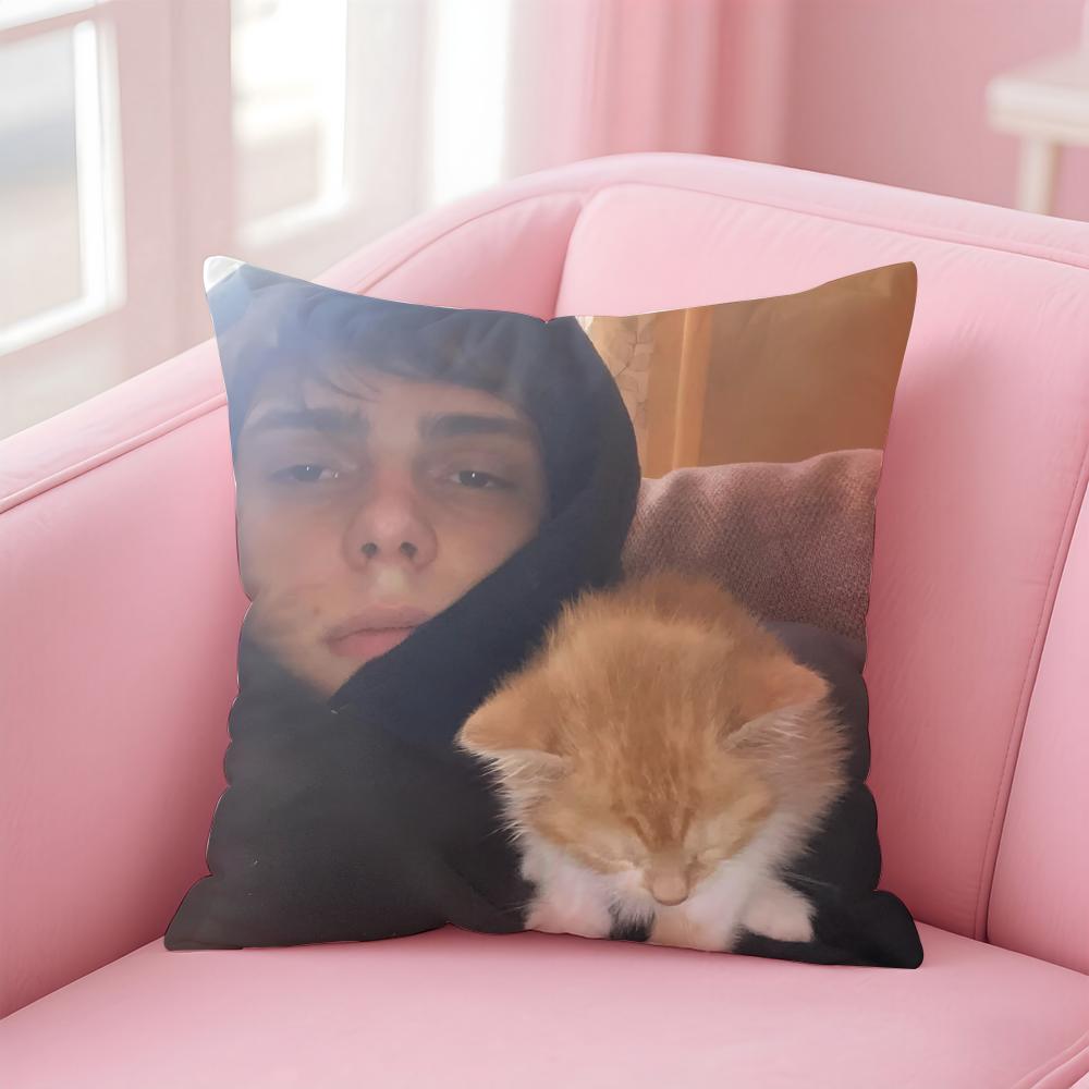 Hot Hiphop Singer K-Kid Y-Yugi Cushion Cover Pillowcase Short Plush Invisible Zipper Room Sofa Cushion Cover