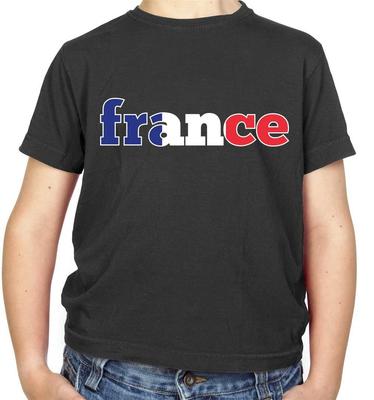 Country Word Flags France - Kids T-Shirt - French - Football - Team - Fan -Sport