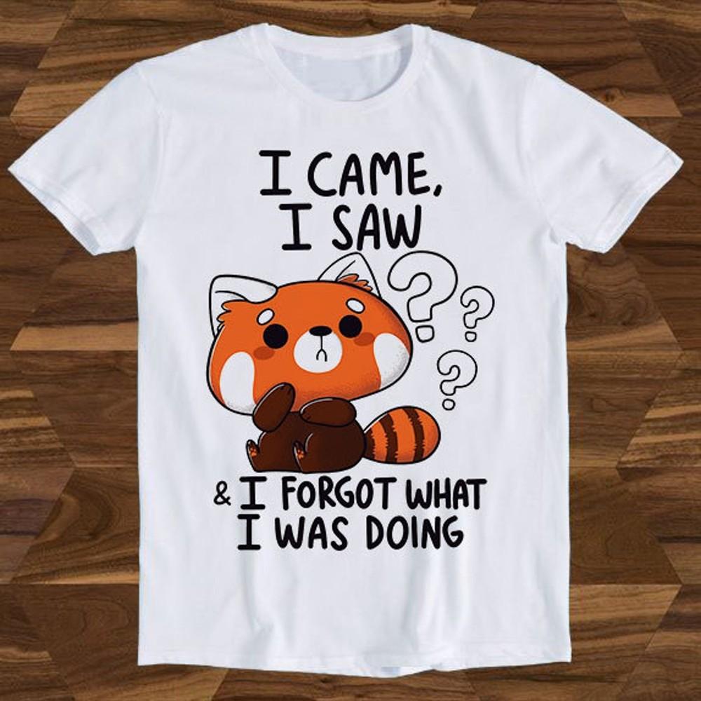 26 Я Пришел Я Увидел Я Забыл Что Делал Забывчивая Красная Панда Забавная Остроумная Унисекс Футболка L