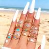 Retro Floral Carved Multi-Piece Stacking Ring Set