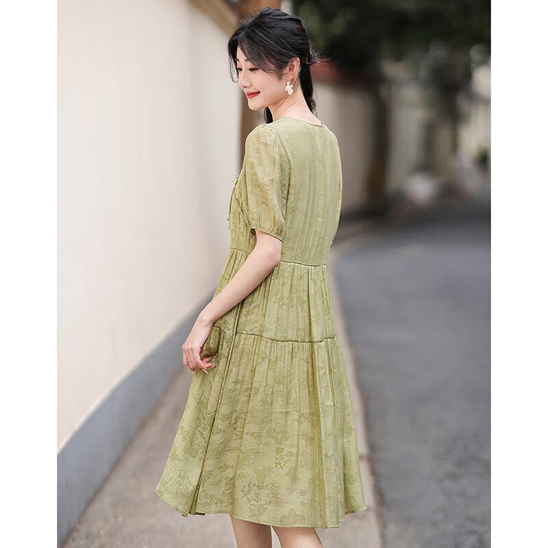 Women's New Chinese Style A-Line Short Sleeve Dress