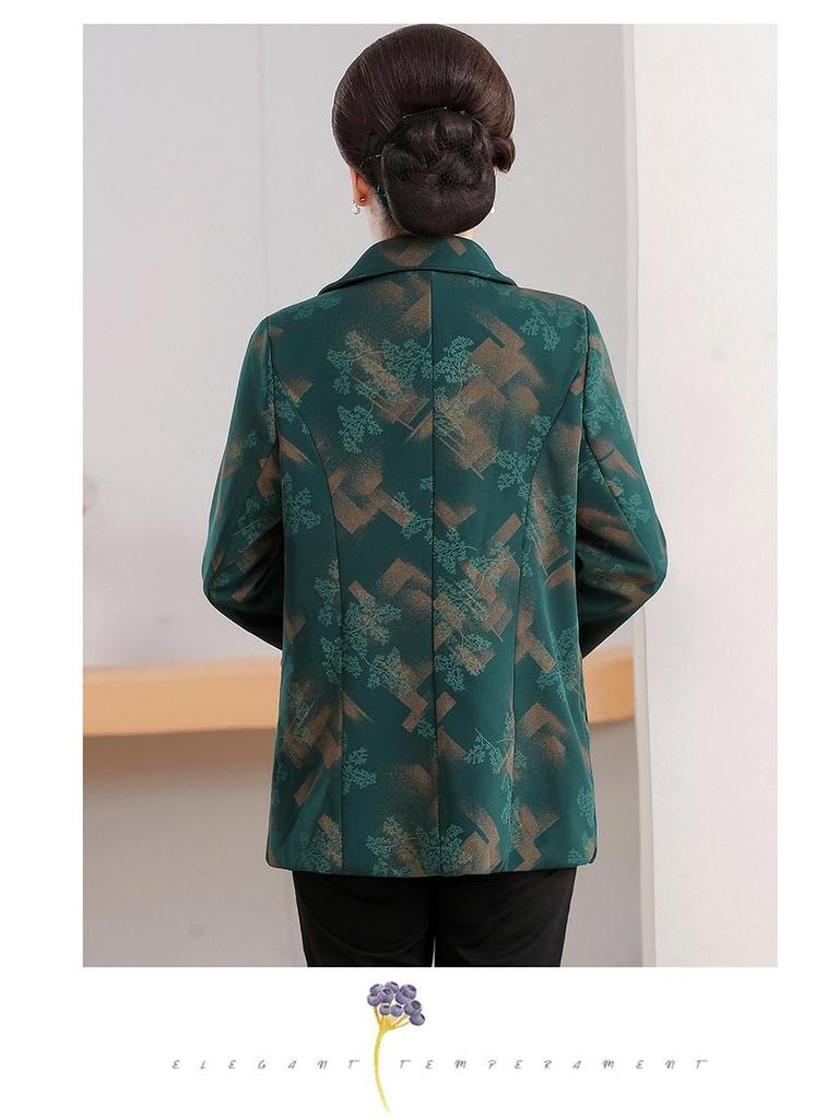 Grandma's Chic Lapel Jacket: Stylish Loose-Fit Outerwear for Middle-Aged & Elderly Women