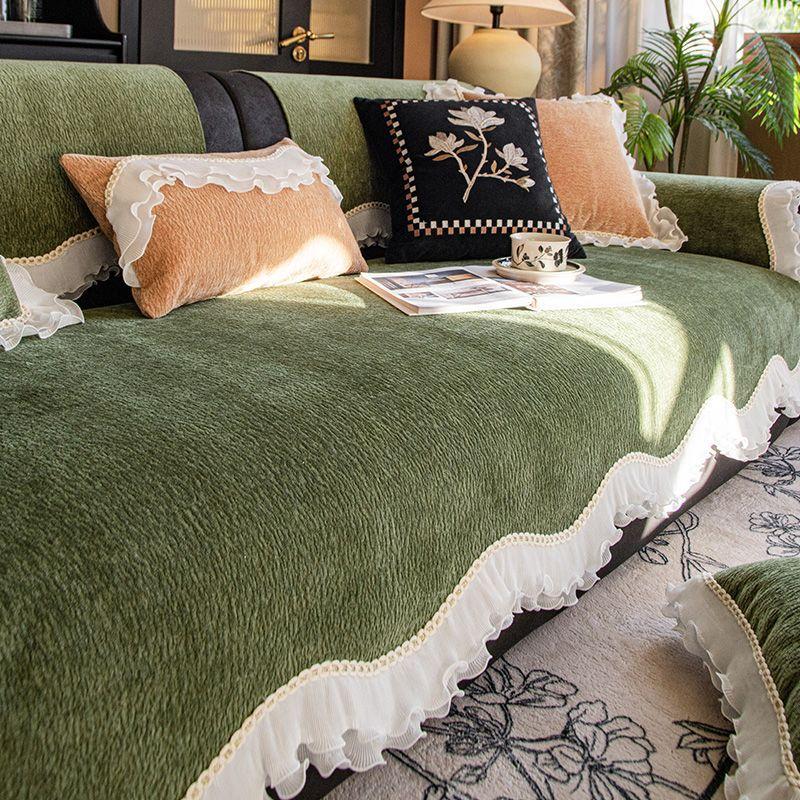 Retro Wind Sofa Cushion Universal In All Seasons, Special-Shaped New Non-Slip Light Luxury One-Piece Straight Row Sofa Cushion