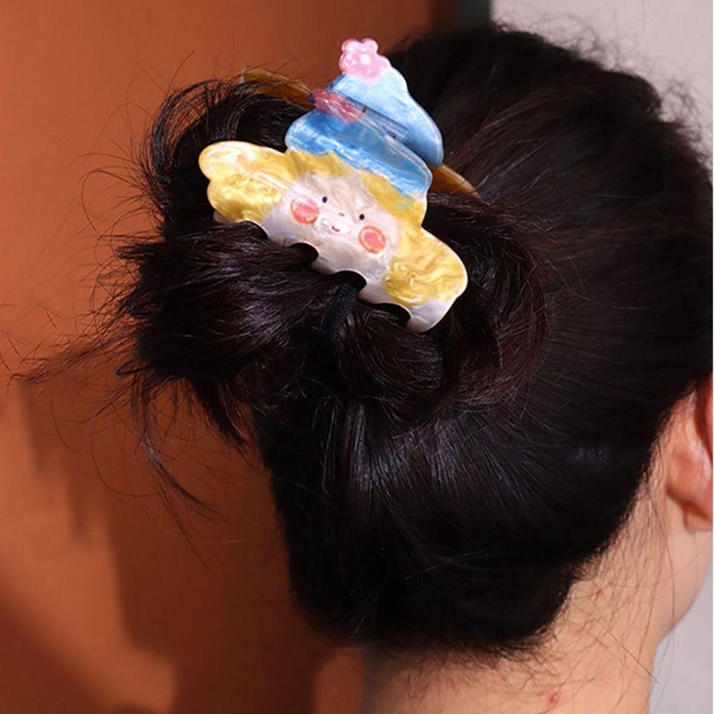 Clip Pink Tulip Plastic Hair Claw Female Hair Accessories Flower Hair Clip Korean Style Headwear