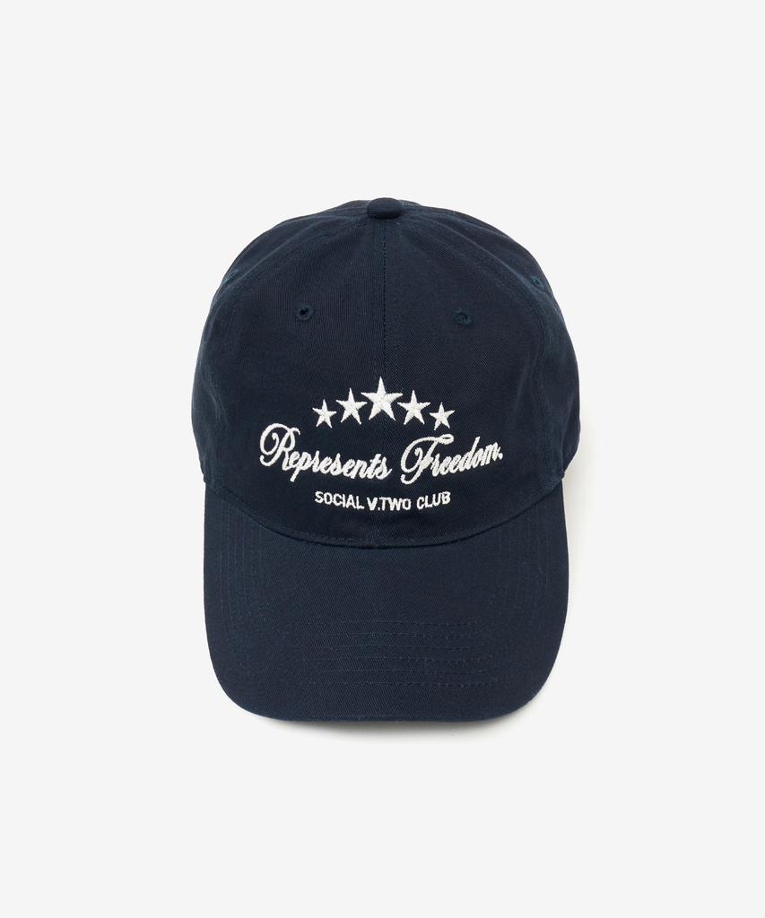 VTWO Star Basic Washed Cotton Ball Cap (Navy)