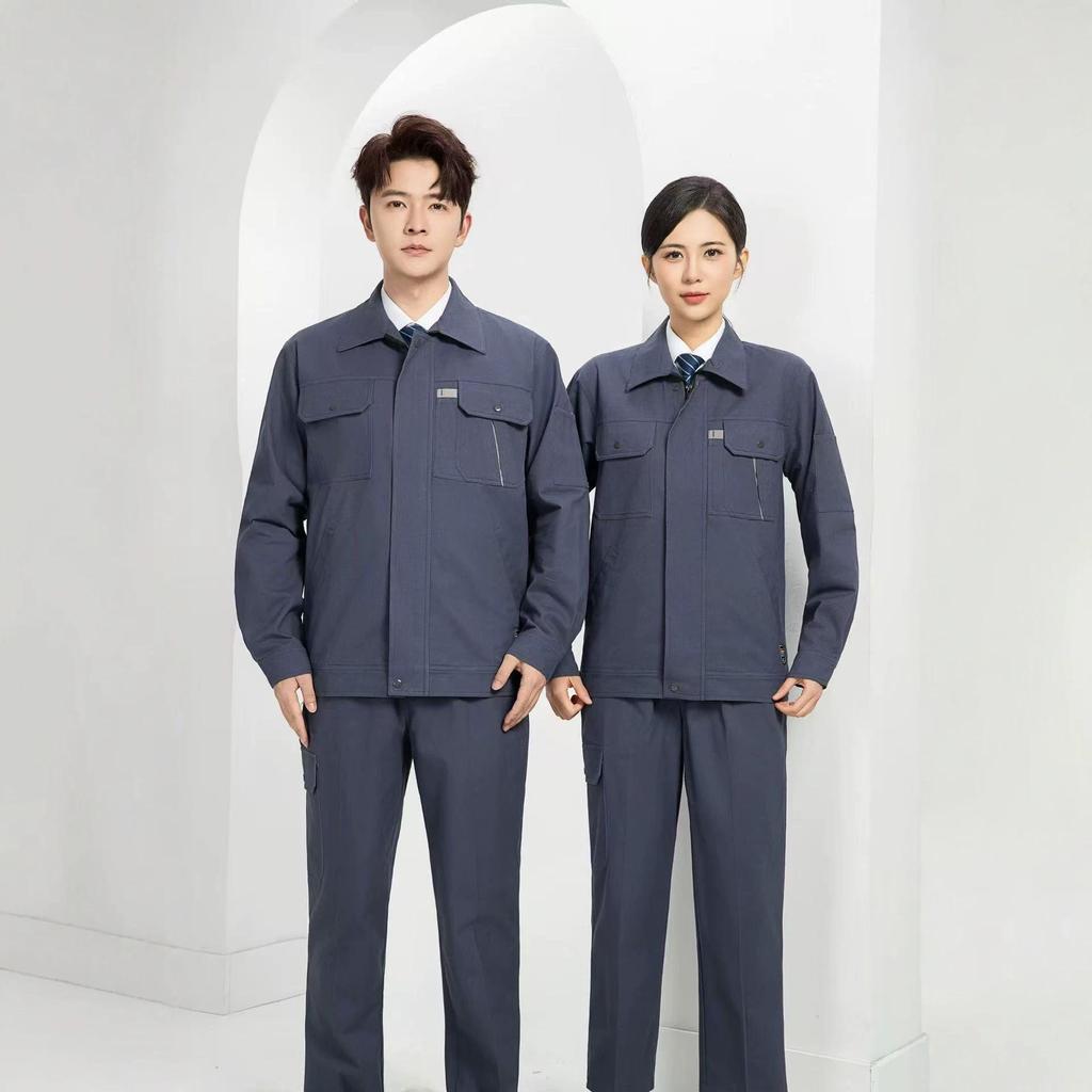 Durable Cotton Workwear Set: Anti-Scald, Long Sleeve, Wear-Resistant Clothing for Auto Repair and Electric Welding