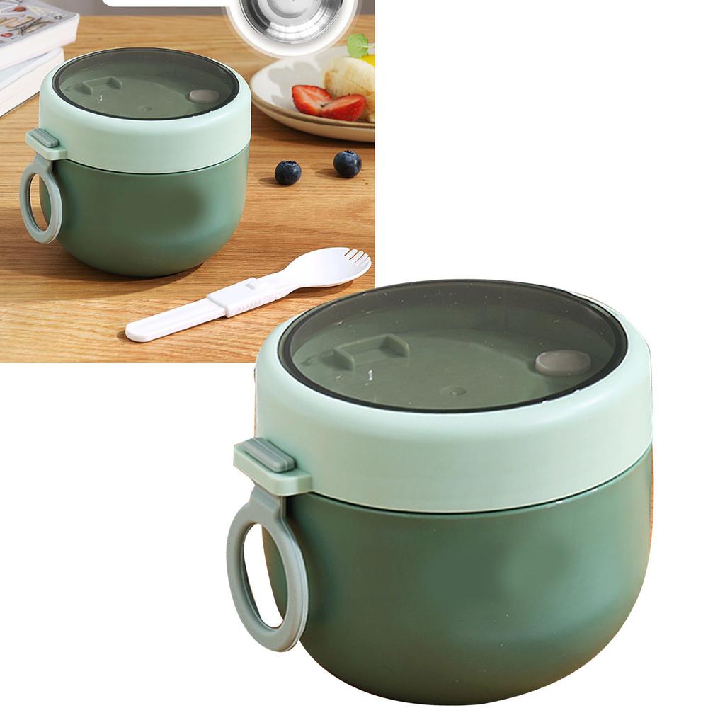 Insulated Breakfast Cup 304 Stainless Steel Lid Spoon Milk Soup Jar School Portable Congee Container