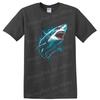 Shark Graphic T Shirt Ocean Predator Sea Life Tee Wavy Blue Art Design