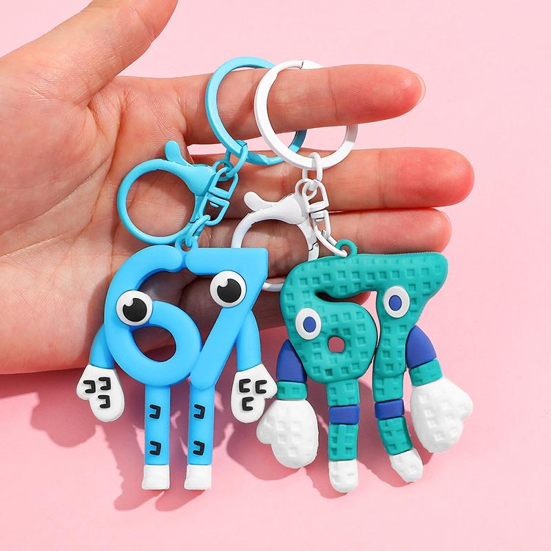 67 Keychains Cartoon Brainrot Keychain Hanging Ornament for Bags Party Favors Gift Six Seven Keyring Hanging Pendants