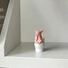 Miniature Pink Pig Toilet Toilet Thinking Pig Figurine Sitting on Statue Cartoon Farm