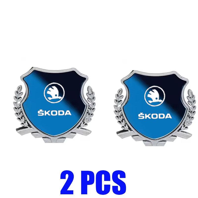 AEZ1 Alloy Car Fender Emblem Window Badge Personalized Sticker for Skoda Octavia Kamiq Kodiaq Superb Fabia Karoq Citigo Yeti Rapid