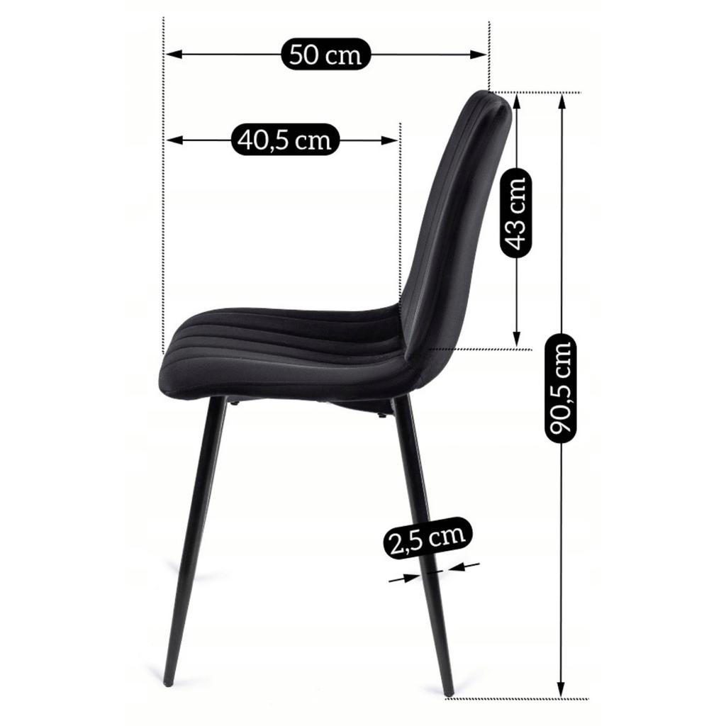 Ibis Upholstered Dining Chair Black Velvet Modern Loft