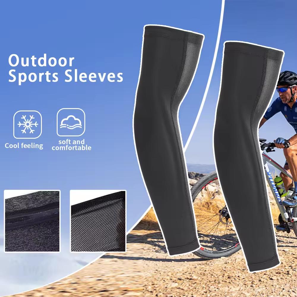 Arm Sleeves Ice Silk Sun Protection Cooling Sleeves Quick-Drying Breathable Anti-slip Outdoor Sports Cycing Men Arm Sleeves