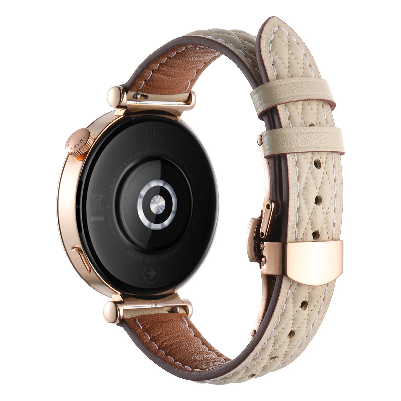 

18-мм ремінець для годинника Huawei Watch GT 5 Pro 42 мм/GT 5 41 мм/GT 4 41 мм/Garmin Venu 3S, Оригінальний ремінець зі шкіри корови з візерунком під діамант E