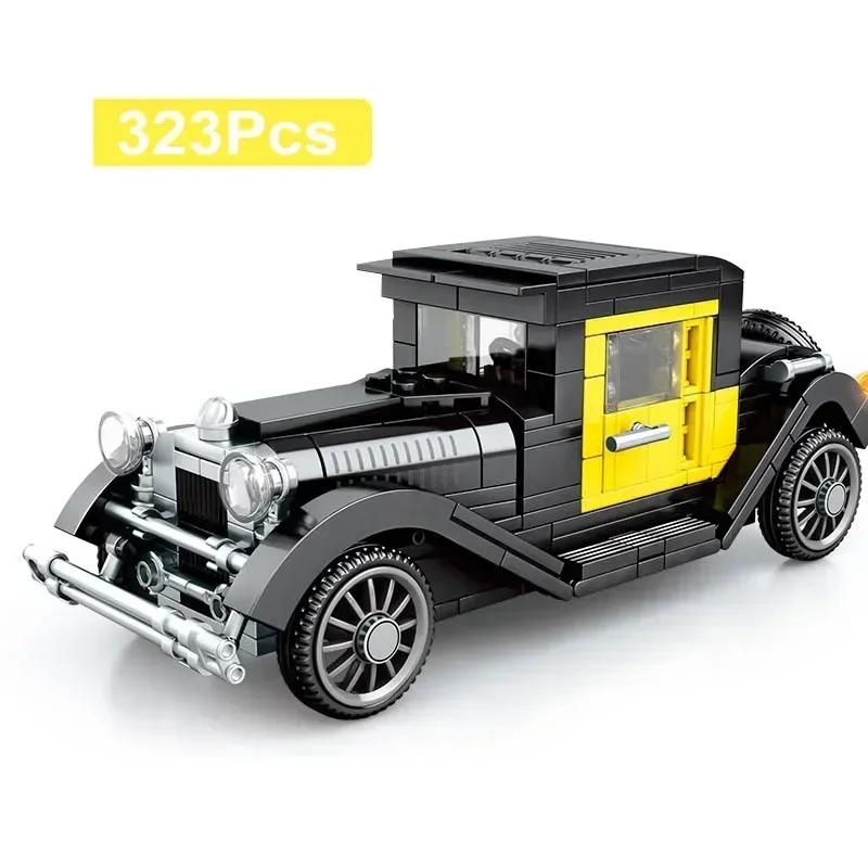 Technician Retro Antique Vintage Car Speed Champions Model Style Blocks City Classic Toys Gift Roadster Vehicle Supercar Brick