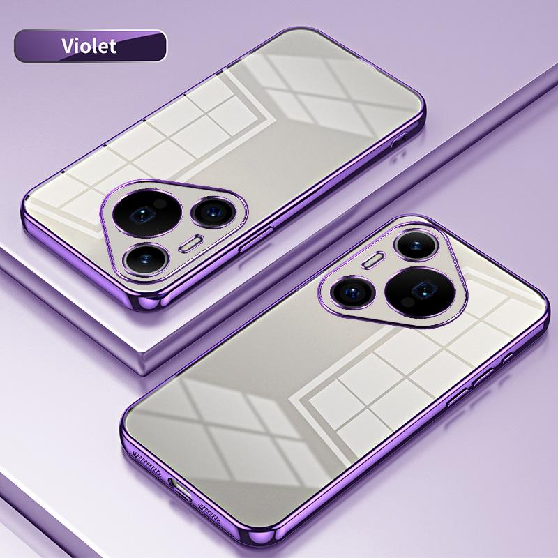 Applicable to Huawei Pura80Pro electroplated glitter mobile phone case Pura70Pro transparent P60 anti-drop protective case P30