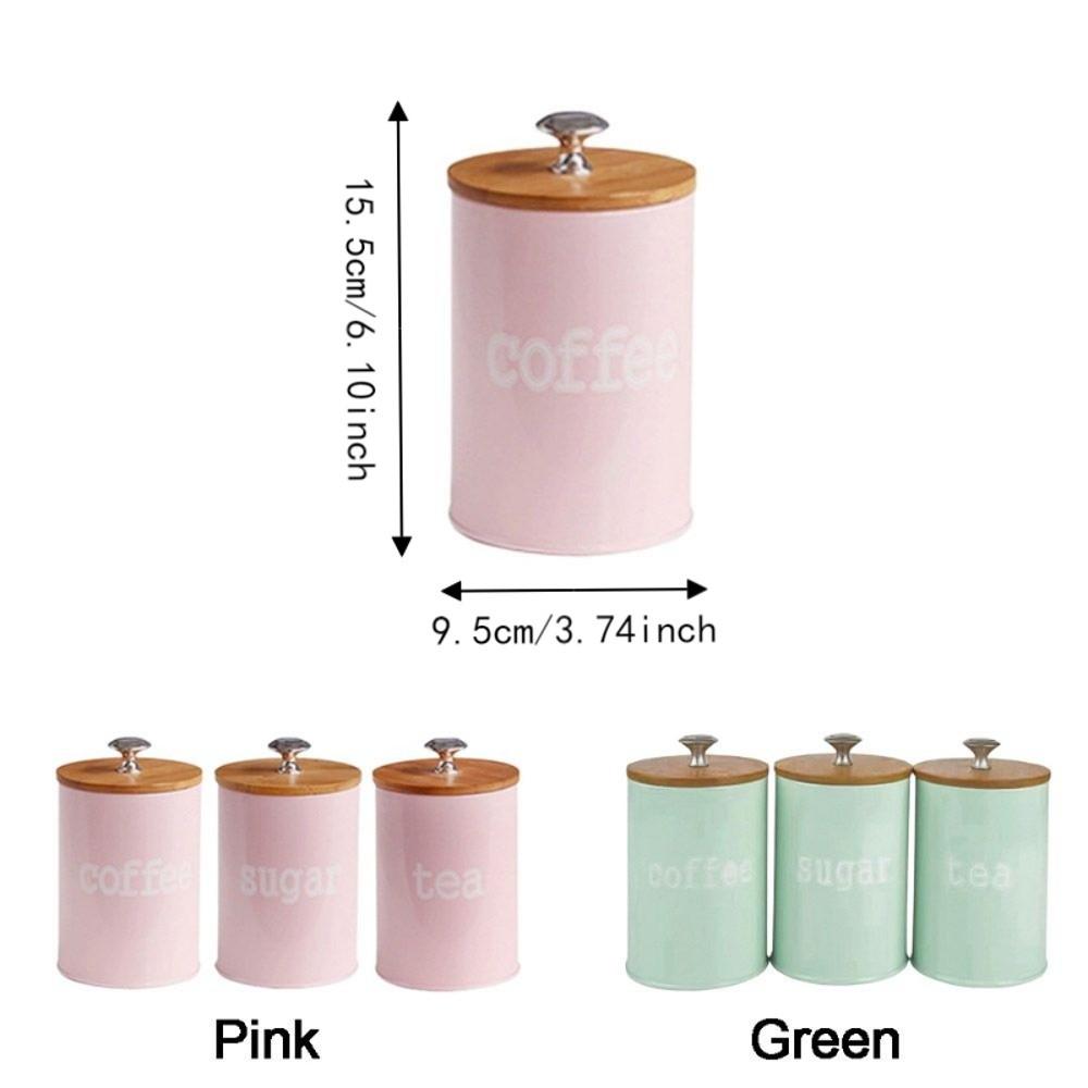 3pcs/set Large Capacity Sugar Container Moisture-proof Tea Storage Jar Living Room