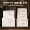 Extra Large Stackable Oxford Fabric Storage Bins with Lids, Foldable Closet Organizer Boxes for Clothes and Blankets, Space-Saving Heavy Duty Wardrobe
