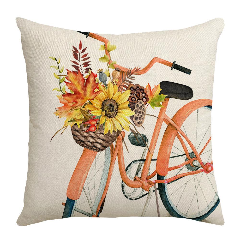 

New Harvest Festival Autumn Cushion Pumpkin Vase Sunflower Home Cushion Pillow Cover 45 * 45Cm (excluding pillow core)