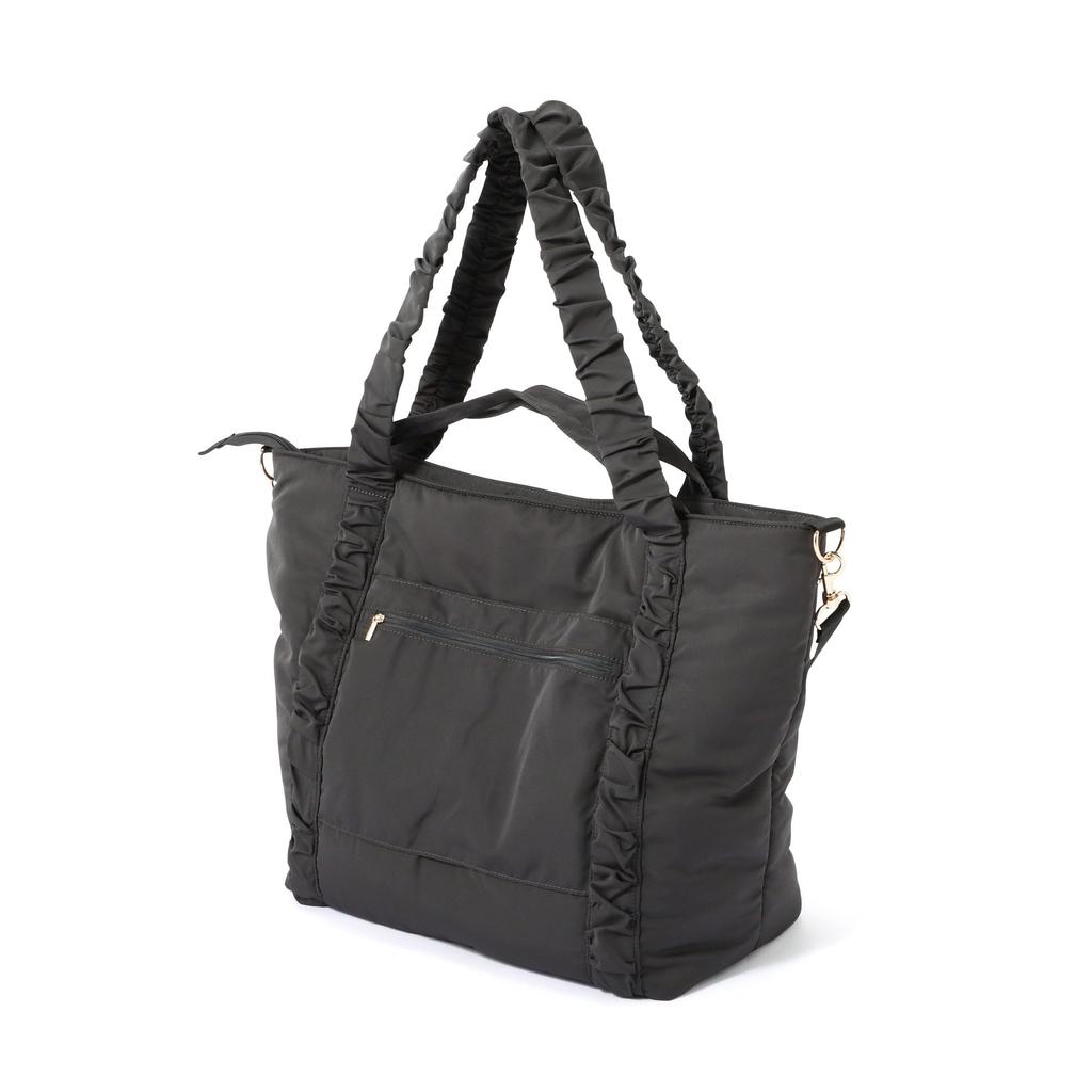 Francfranc Classic Flower Travel Bag, Dark Gray, Water-Repellent, Lightweight, Carry-On