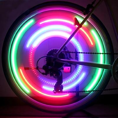 Colorful LED Bike Wheel Light, Waterproof Easy Install Bicycles Wheel Spoke LED Lights with 3 Modes for Bicycle