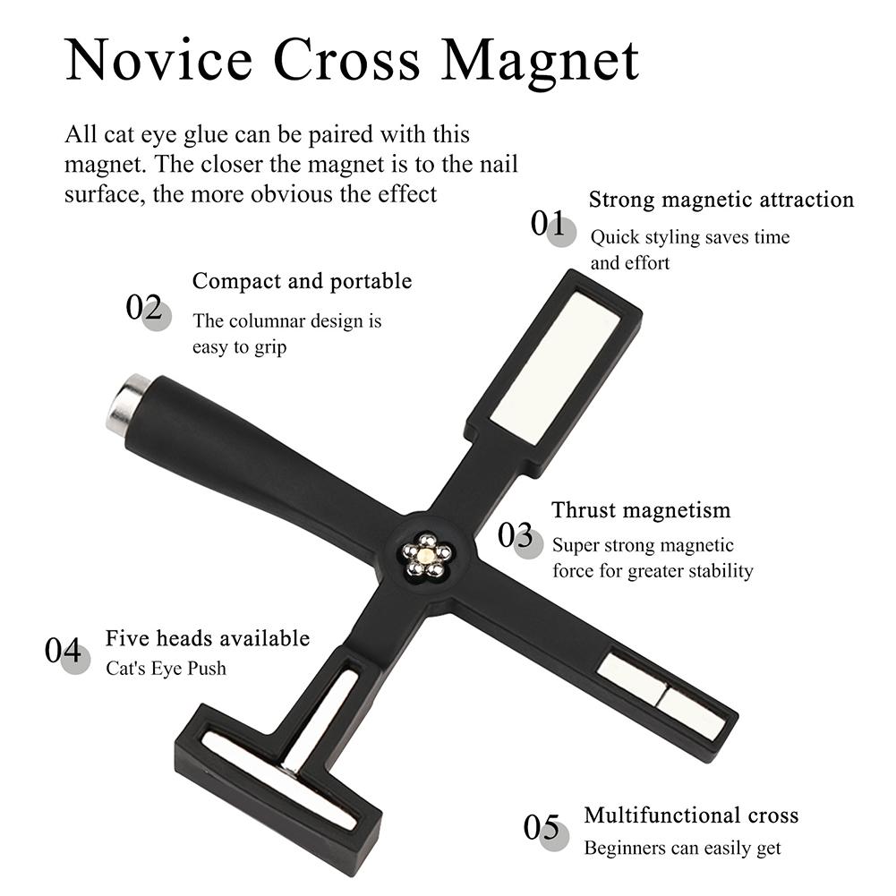 5 In 1 Multifunctional Cross Magnet Nail Art Strong Magnetic Cat Eye Magnet Magnet Cat Eye Magnet Cat's Eye Nail Art Tools