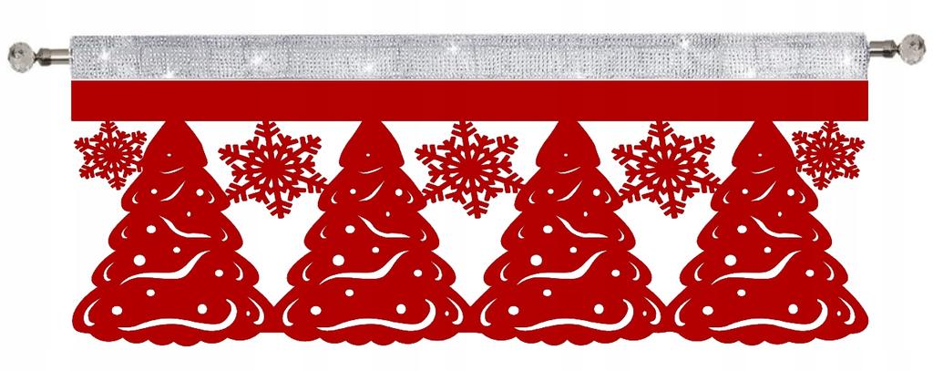 Envy CHRISTMAS TREES SNOWFLAKES pelmet curtain CHRISTMAS GLAMOUR 90x38