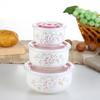 ZISIZ Happy Rabbit Enamel Microwaveable Bento Bowl Set