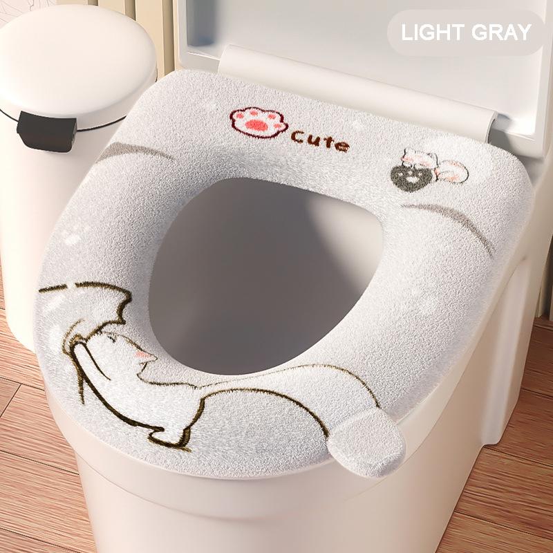 

Новое сиденье для унитаза Four Seasons, универсальное бытовое покрытие для унитаза, летняя подушка для унитаза, водонепроницаемая молния, ванная комната, туалет серый