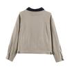 Womens Vintage Retro Cargo Jacket Loose Fit Long Sleeve Button Front Patchwork Casual Outerwear